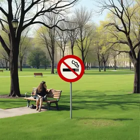 proibição de fumar em parques públicos
